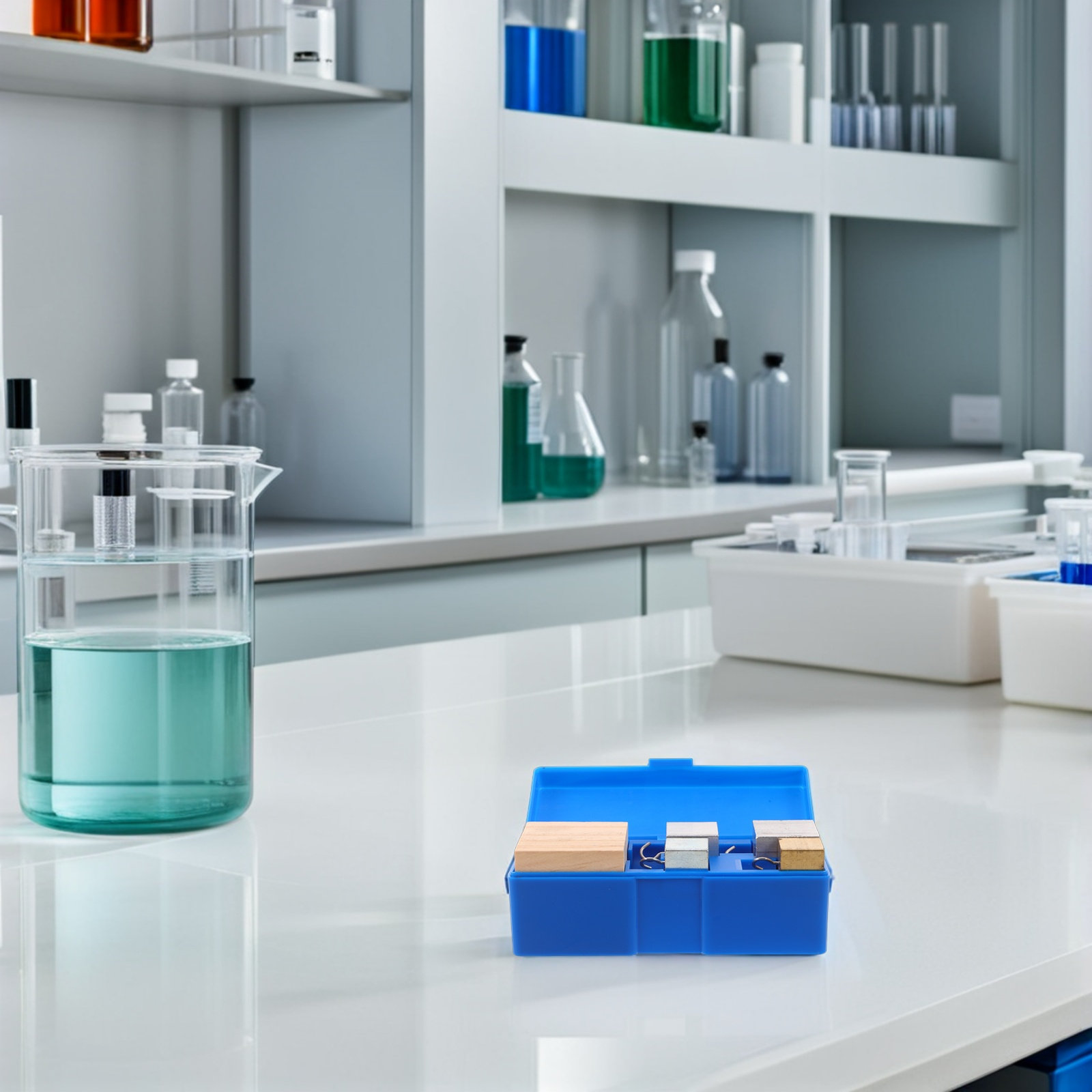 Lab Equipment - مجموعة مكعبات كثافة مصنوعة من النحاس